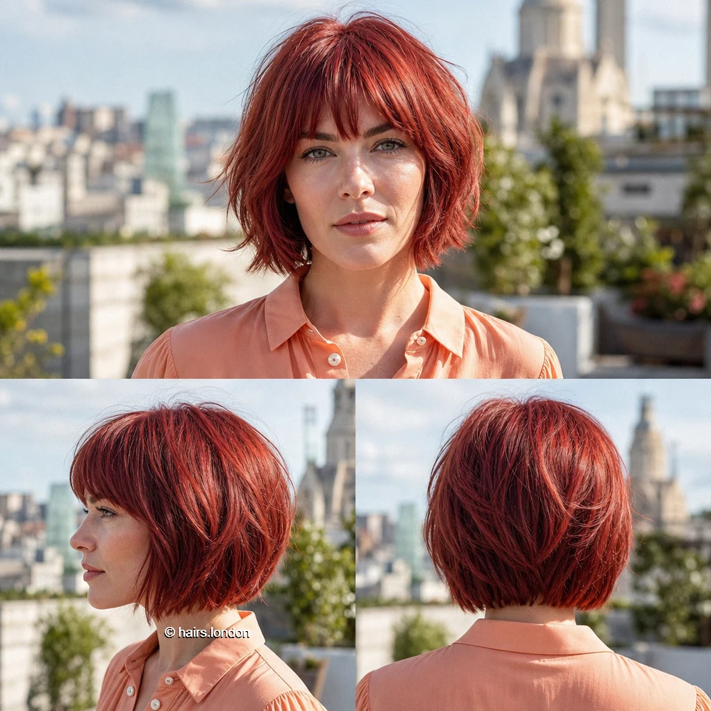 Red Choppy Bob