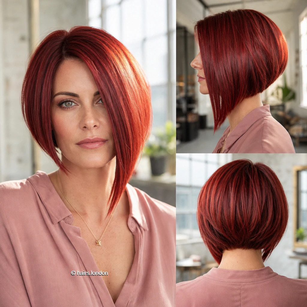 Red Inverted Bob