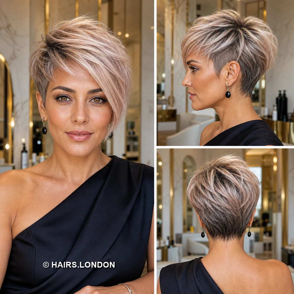 11 Pastel Pixie Haircuts with Sweeping Fringes and Tapered Napes Rose Choppy Pixie