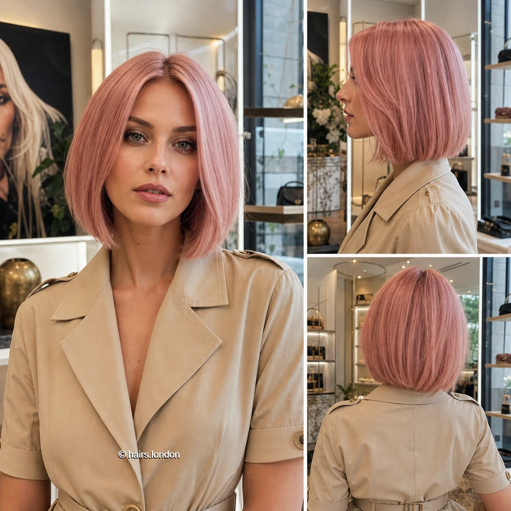 20 Pink Bob Haircuts, From Sleek Jawline Shapes to Tousled Lobs Rose Jawline Bob