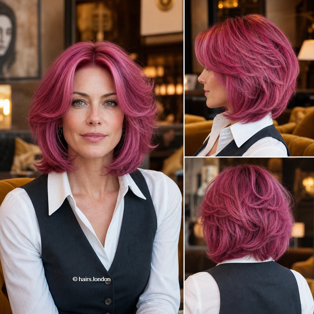 20 Colorful Bob Haircuts, From Sleek Curves to Shaggy Layers Rose Layered Bob