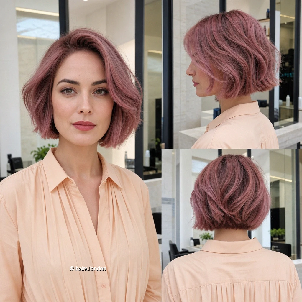 20 Colorful Bob Haircuts: Shapes, Layers and Styling Ideas Rose Textured Bob