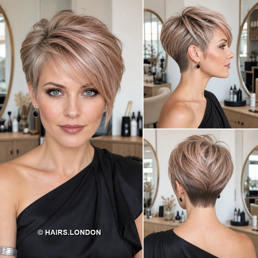 11 Pastel Pixie Haircuts with Sweeping Fringes and Tapered Napes Rose Tousled Pixie