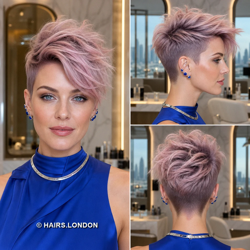 19 Pastel Pixie Haircuts With Texture, Shape, and Soft Color Rosepink Piecey Pixie
