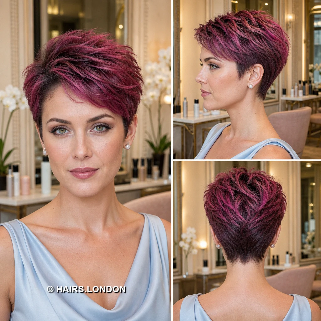 17 Purple Pixie Haircuts with Sweeping Fringes and Textured Crowns Roseplum Waved Pixie