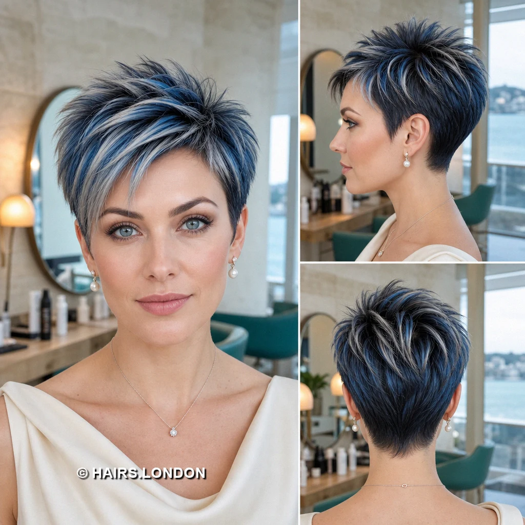 19 Blue Pixie Haircuts, From Cobalt Sweeps to Teal and Silver Layers Royal Swept Pixie