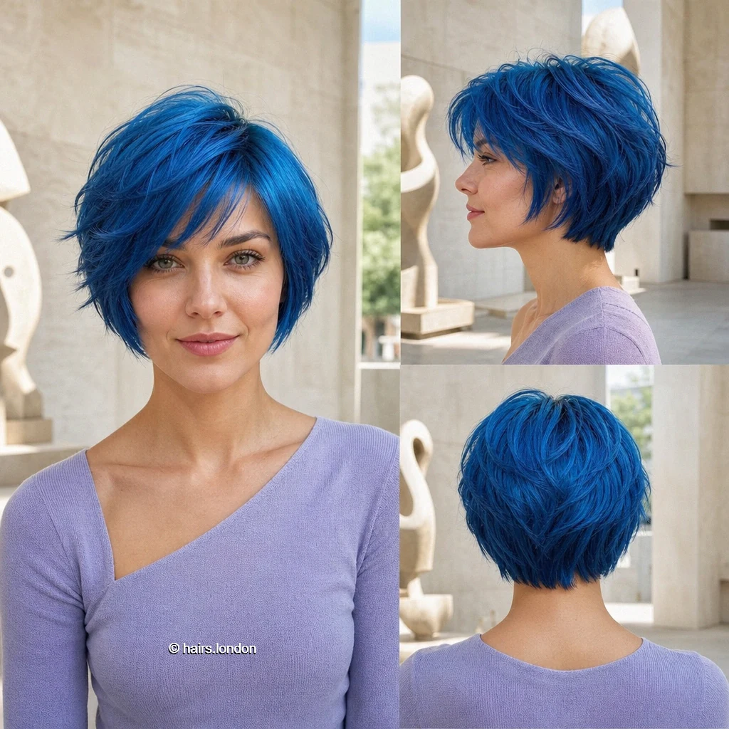 18 Blue Bob Haircuts, From Sleek Lines to Textured Layers Royalblue Textured Bob