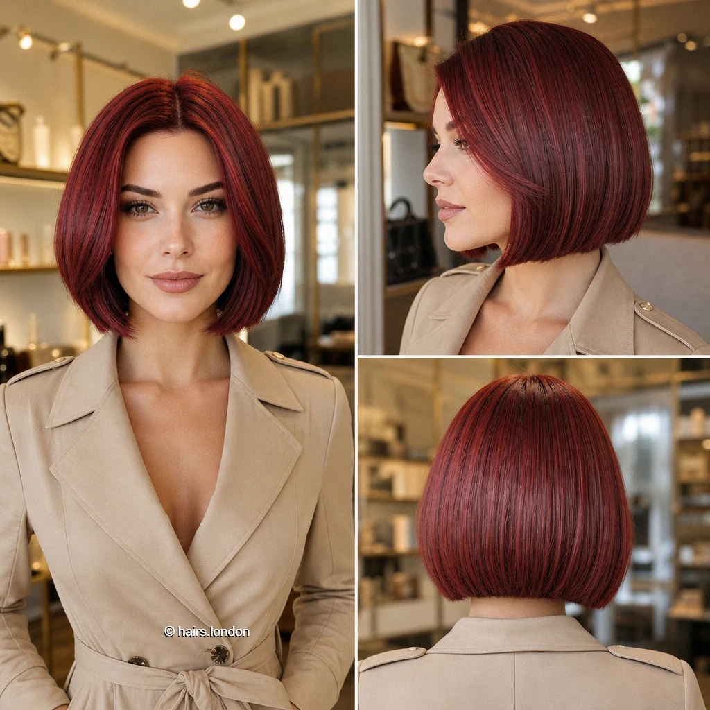 18 Red Bob Haircuts, From Tousled Copper to Sleek Burgundy Ruby Angled Bob