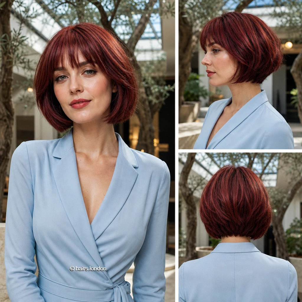 20 Red Bob Haircuts, From Rounded Copper Cuts to Textured Burgundy Styles Ruby Fringed Bob