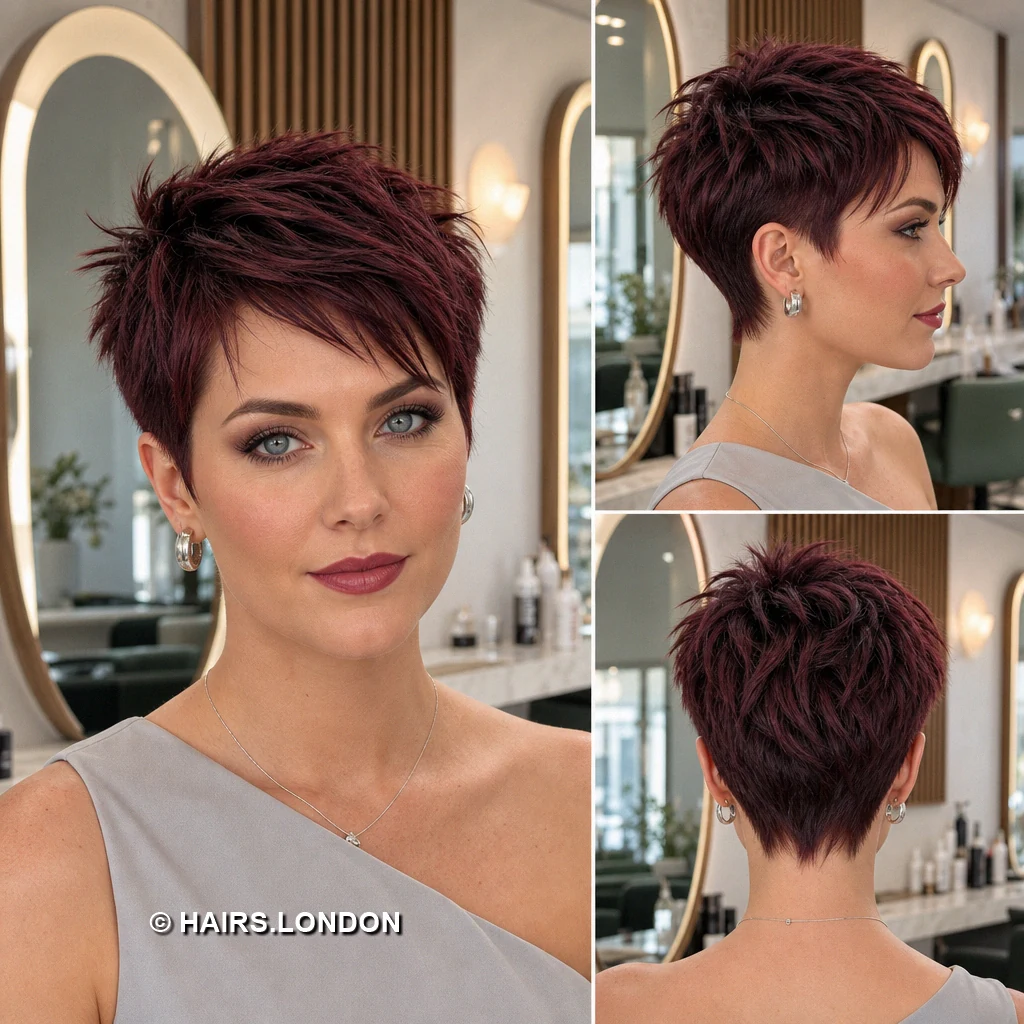 20 Burgundy Pixie Cuts, From Sleek Sweeps to Sculpted Curls Ruby Spiky Pixie