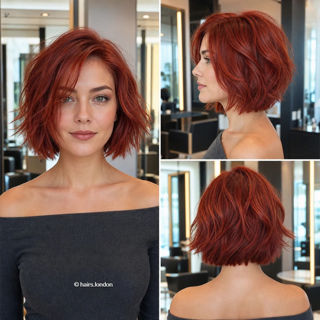18 Red Bob Haircuts, From Tousled Copper to Sleek Burgundy Rust Fringed Bob