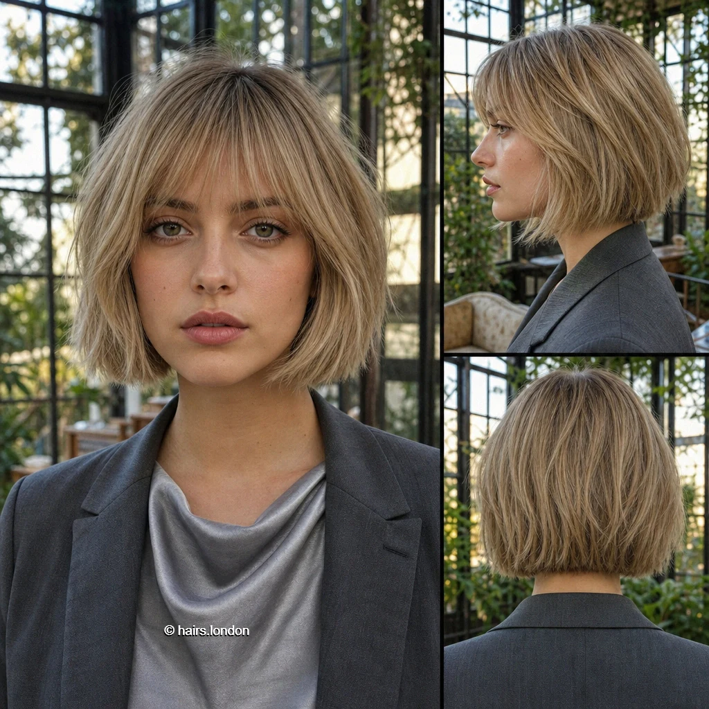 20 Short Bob Haircuts with Shape, Texture and Movement Sandy Feathered Bob