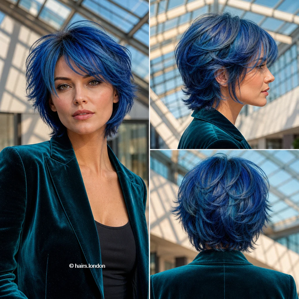18 Blue Bob Haircuts, From Sleek Lines to Textured Layers Sapphire Shaggy Bob