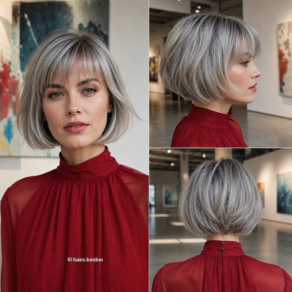 20 Bob Haircuts: Silver Layers, Sharp Lines and Angled Shapes Silver Airy Bob