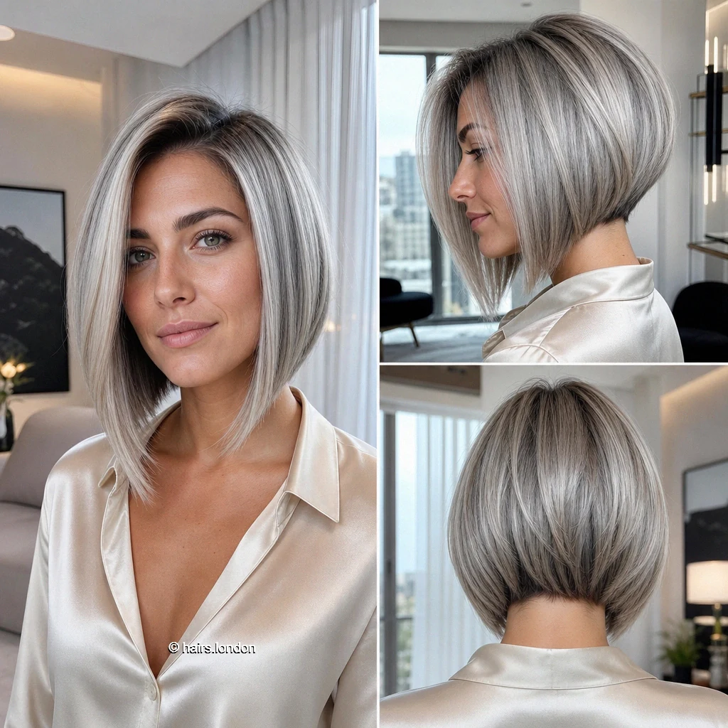 Silver Angled Bob
