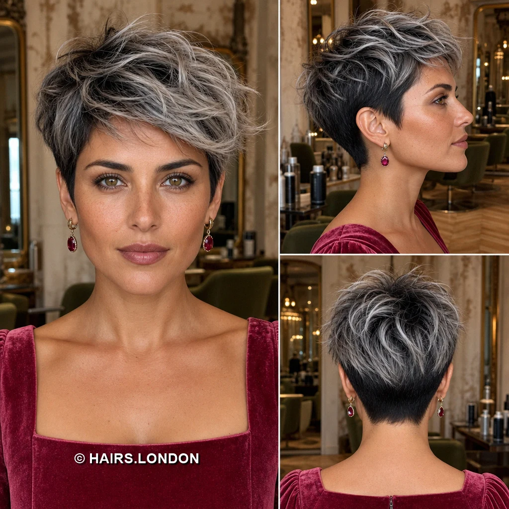 Silver Angled Fringe