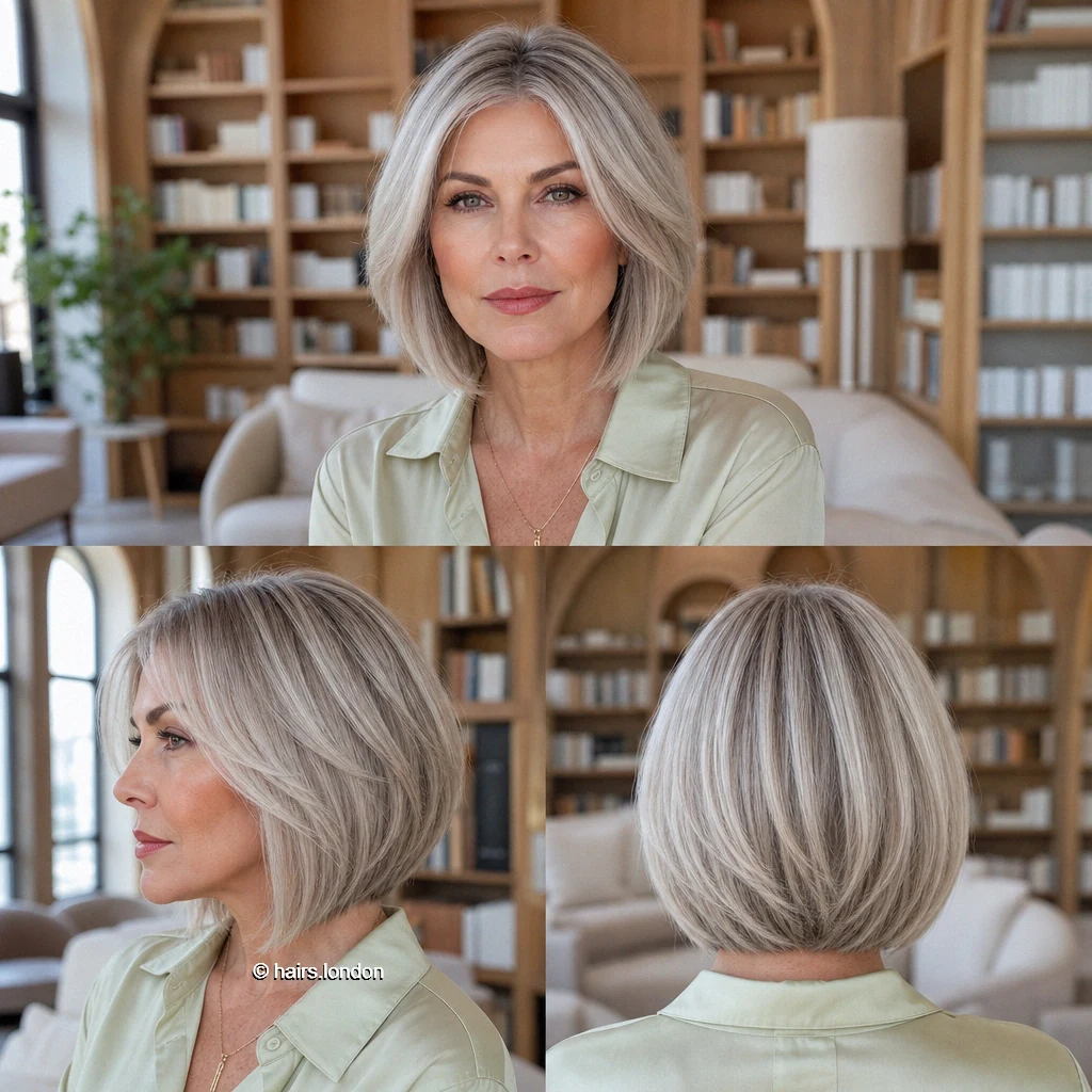 Silver Centerpart Bob
