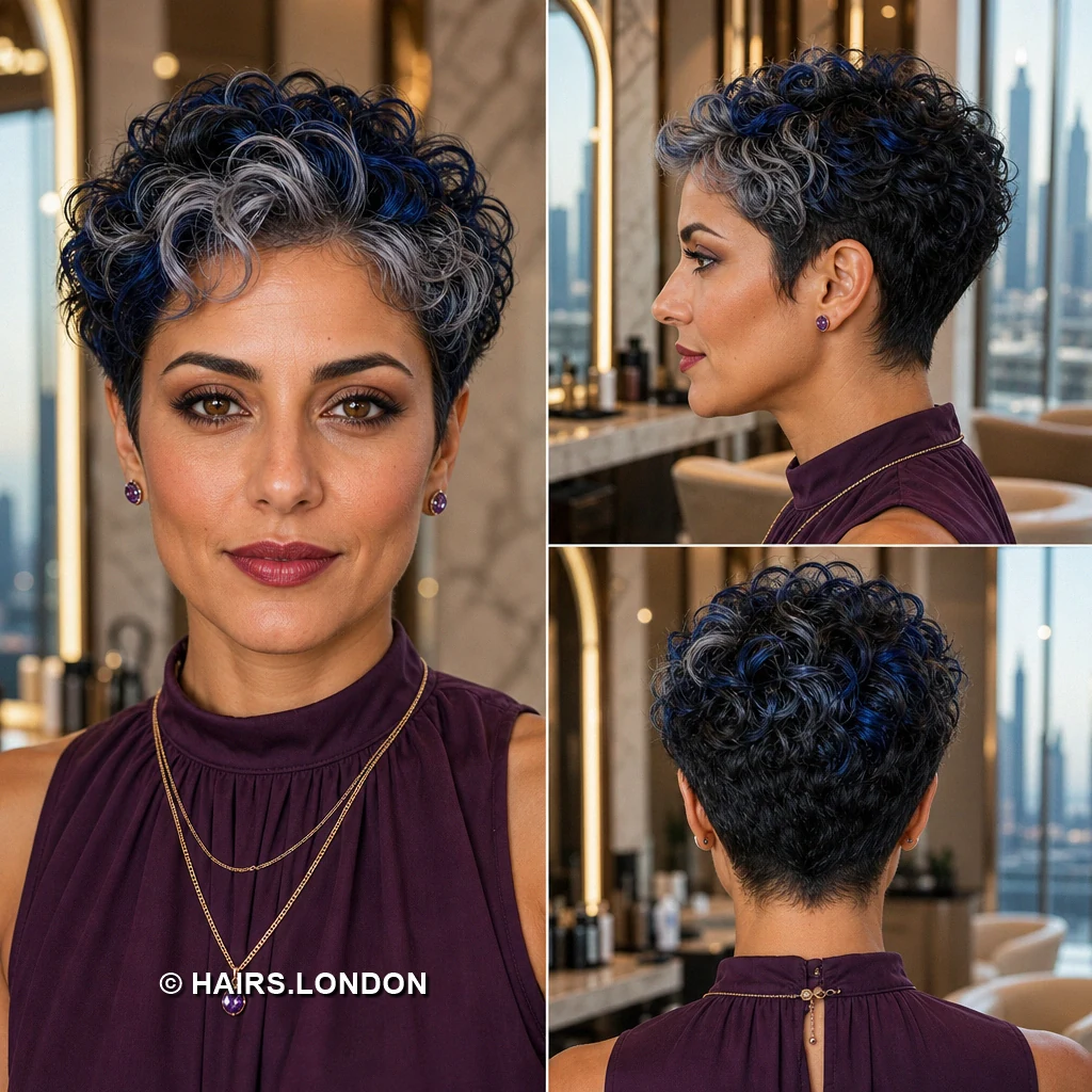 17 Blue Pixie Haircuts with Cobalt, Teal, Sapphire and Silver Color Silver Cobalt Pixie