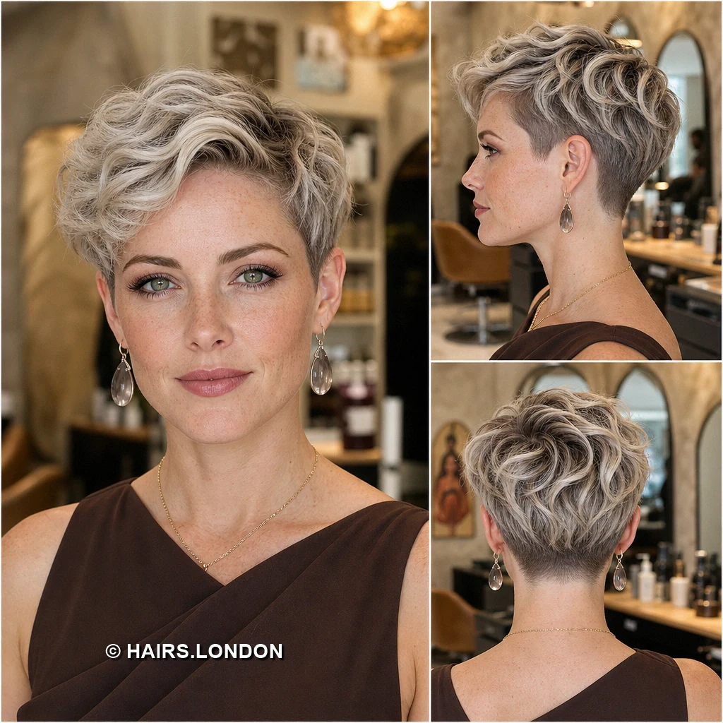 15 Silver Pixie Cuts With Sweeping Fringes, Soft Waves, and Defined Curls Silver Compact Coils