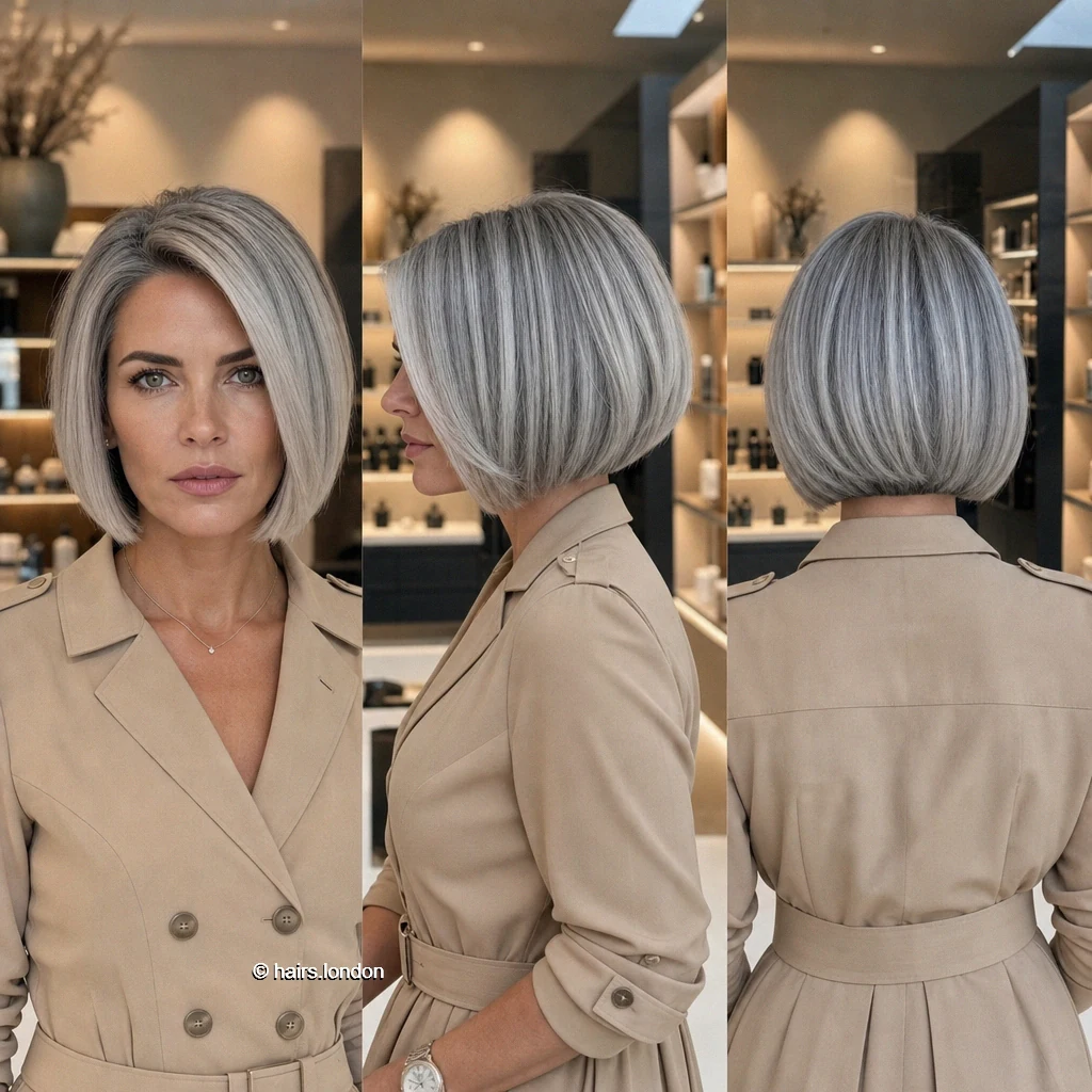 Silver Curved Bob