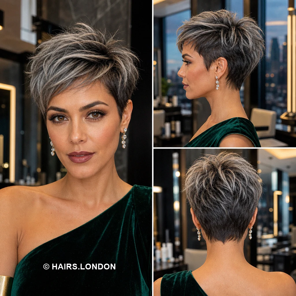 Silver Curved Fringe
