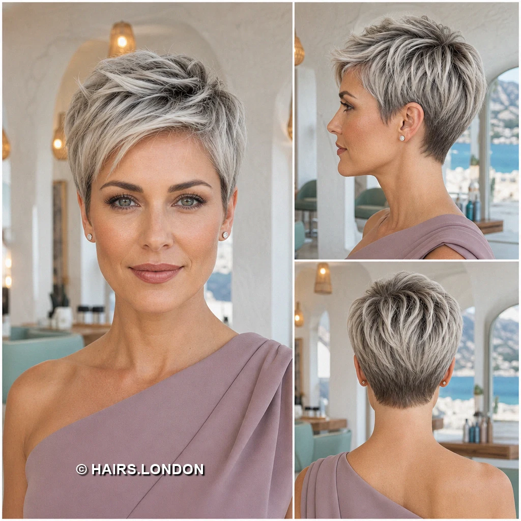 Silver Diagonal Feathercut