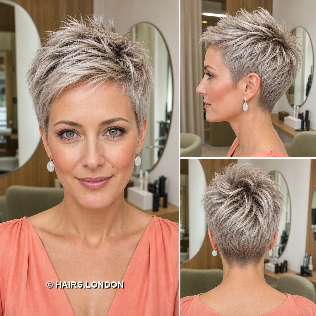 18 Ash Blonde Pixie Cuts with Shape, Texture, and Soft Contrast Silver Diagonal Pixie