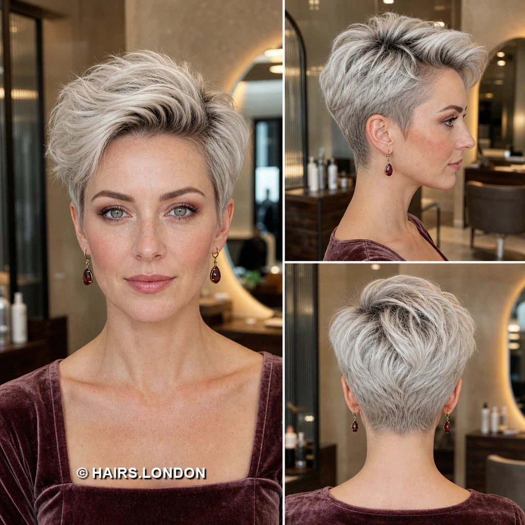 18 Ash Blonde Pixie Cuts with Shape, Texture, and Soft Contrast Silver Elevated Pixie