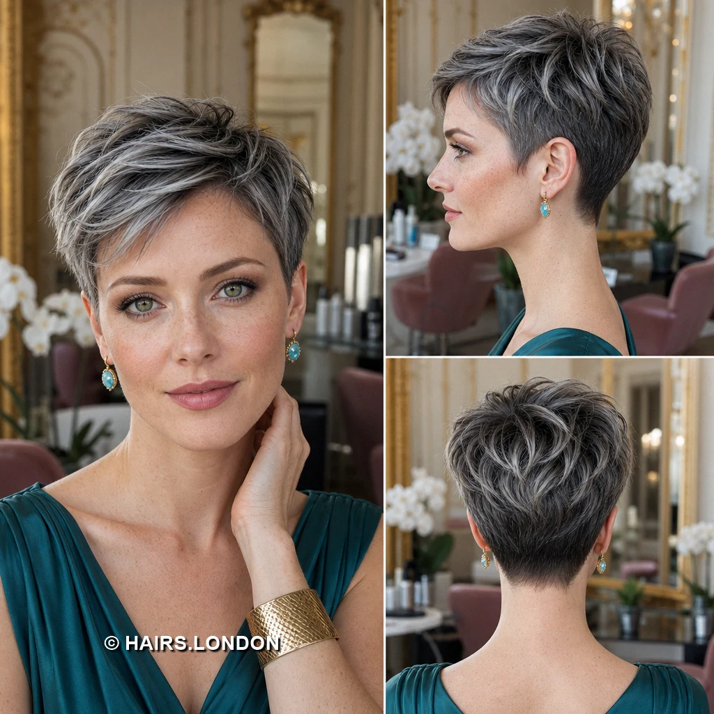 21 Silver Pixie Haircuts with Texture, Sweeping Fringes and Tapered Napes Silver Extended Fringe