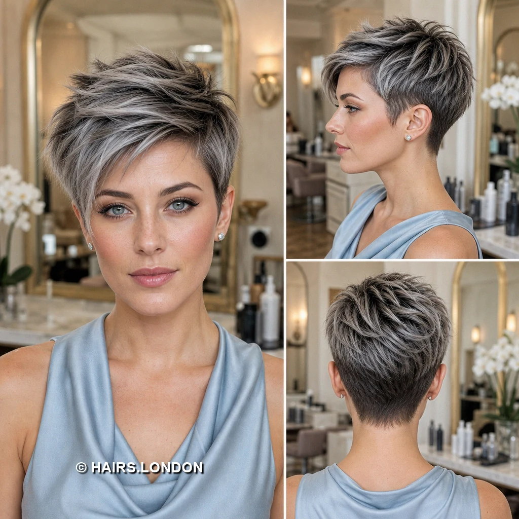 20 Silver Pixie Haircuts with Tapered Napes and Textured Crowns Silver Feathery Pixie