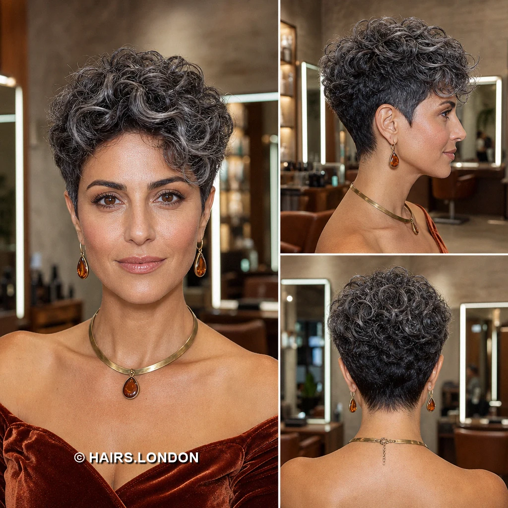 20 Silver Pixie Cuts With Dark Roots, From Soft Sweeps to Defined Curls Silver Forward Texture