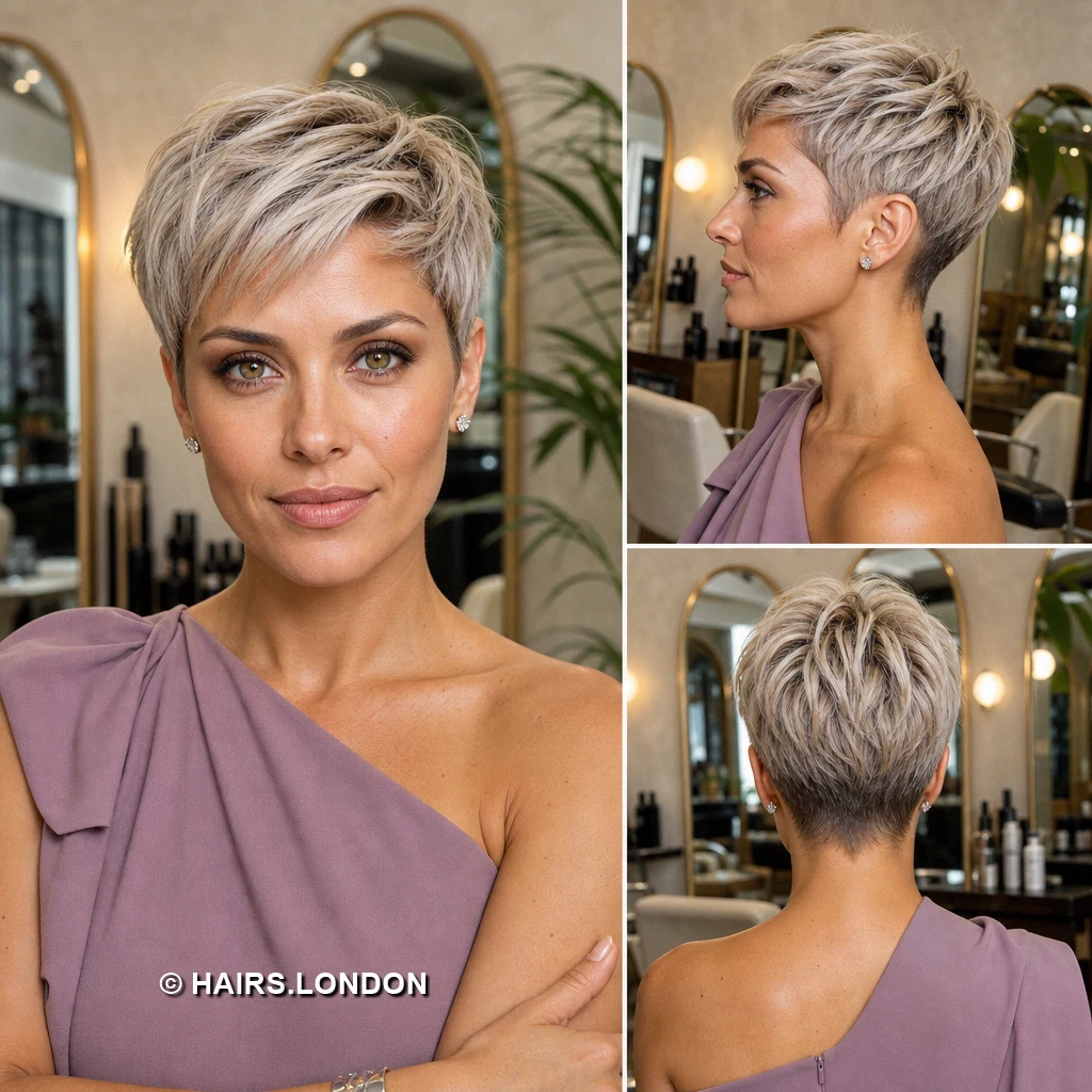 18 Ash Blonde Pixie Cuts with Shape, Texture, and Soft Contrast Silver Fringe Pixie