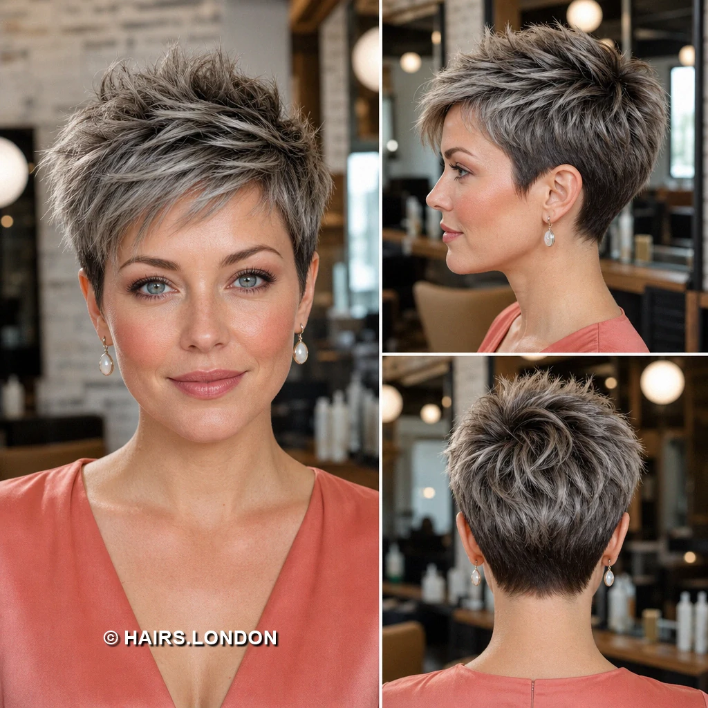 21 Silver Pixie Haircuts with Texture, Sweeping Fringes and Tapered Napes Silver Generous Sweep