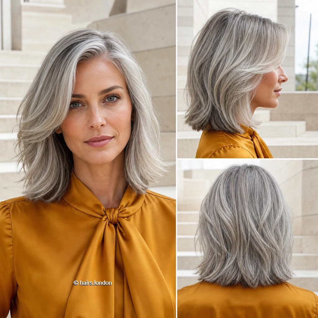 20 Bob Haircuts: Silver Layers, Sharp Lines and Angled Shapes Silver Layered Lob