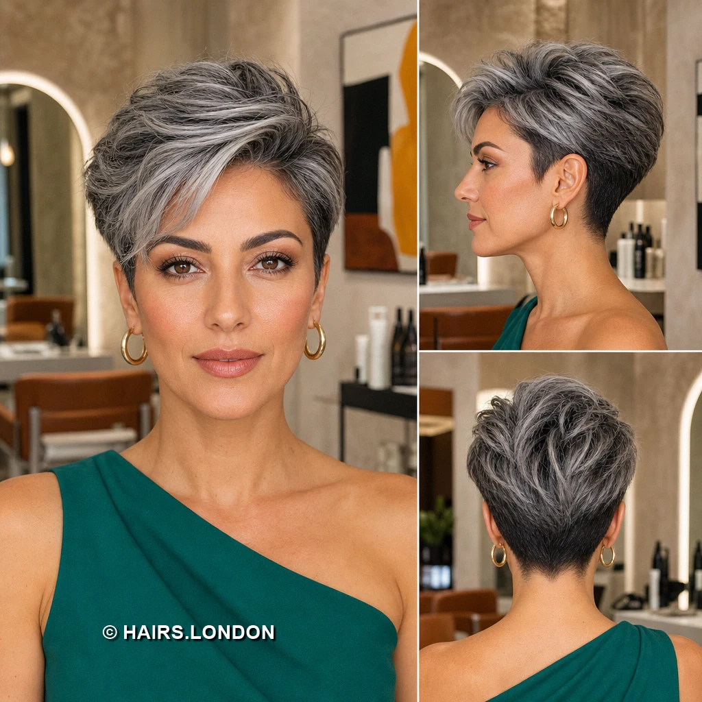 20 Silver Pixie Haircuts with Tapered Napes and Textured Crowns Silver Layered Sweep