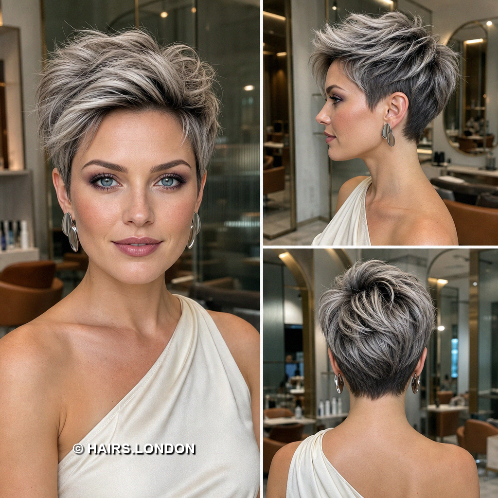 18 Gray Pixie Haircuts with Silver Waves Curls and Spiky Layers Silver Lifted Pixie