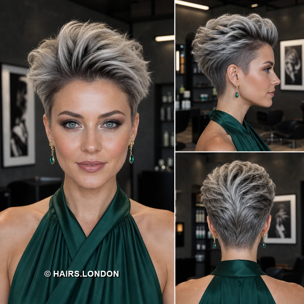 20 Silver Pixie Haircuts, From Defined Curls to Swept Quiffs Silver Pointed Pixie