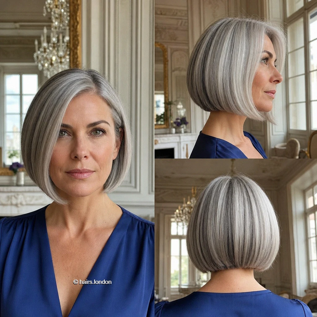 20 Bob Haircuts: Silver Layers, Sharp Lines and Angled Shapes Silver Polished Bob