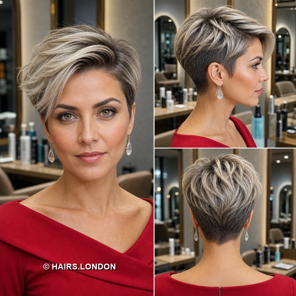 14 Silver Highlighted Pixie Cuts With Shape and Texture Silver Ribbon Fringe