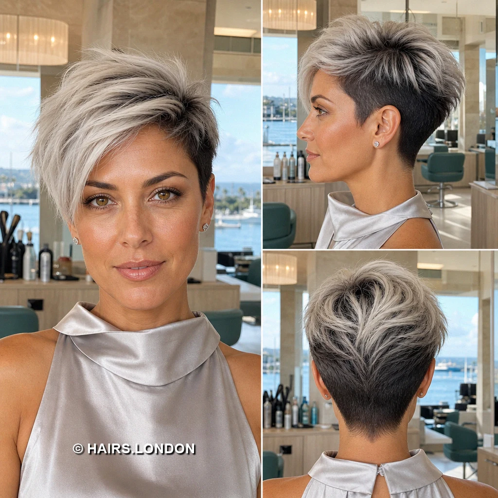 15 Silver Pixie Cuts With Sweeping Fringes, Soft Waves, and Defined Curls Silver Ringlet Crest