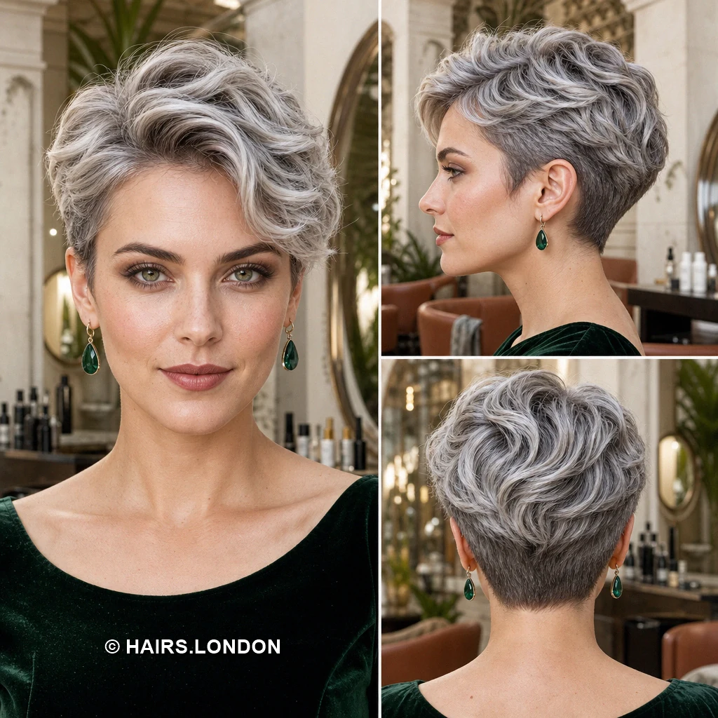 21 Silver Pixie Haircuts with Texture, Sweeping Fringes and Tapered Napes Silver Rounded Crop