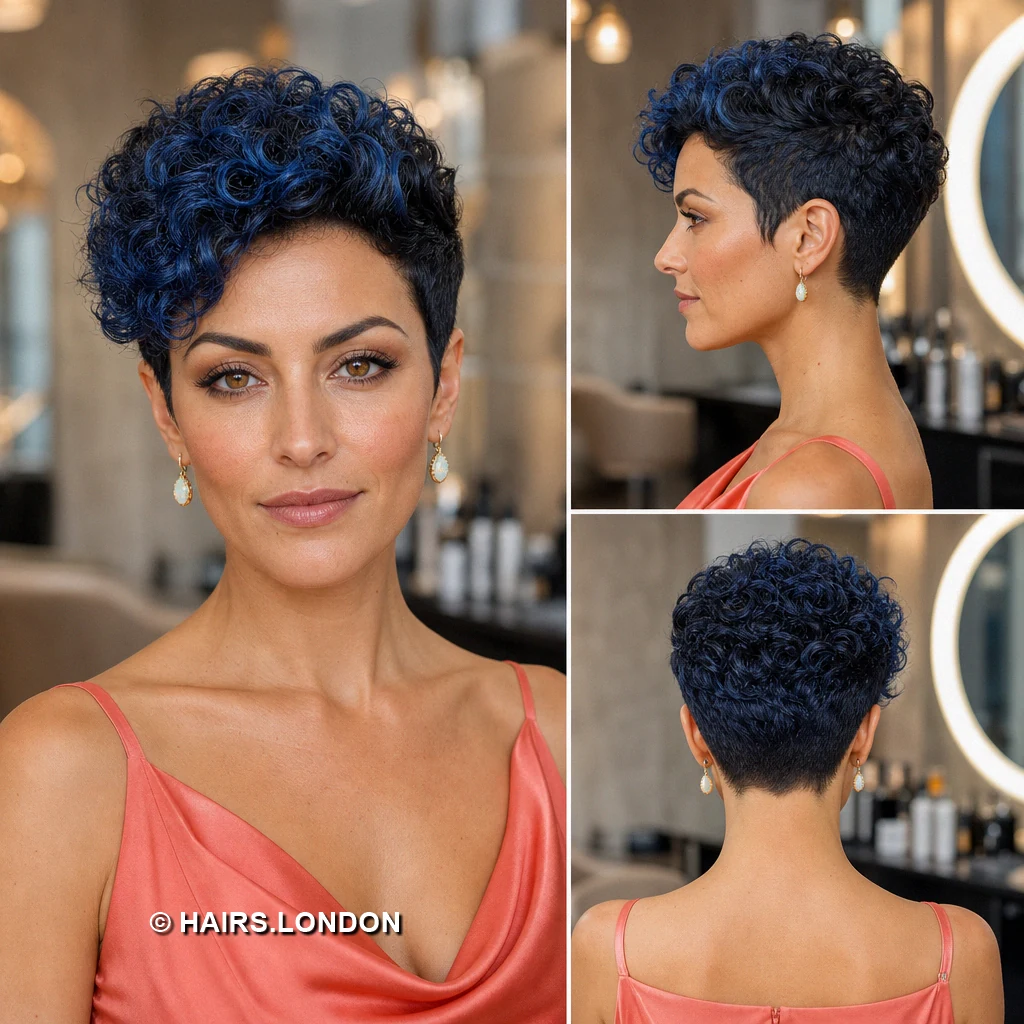 19 Blue Pixie Haircuts, From Cobalt Sweeps to Teal and Silver Layers Silver Rounded Pixie