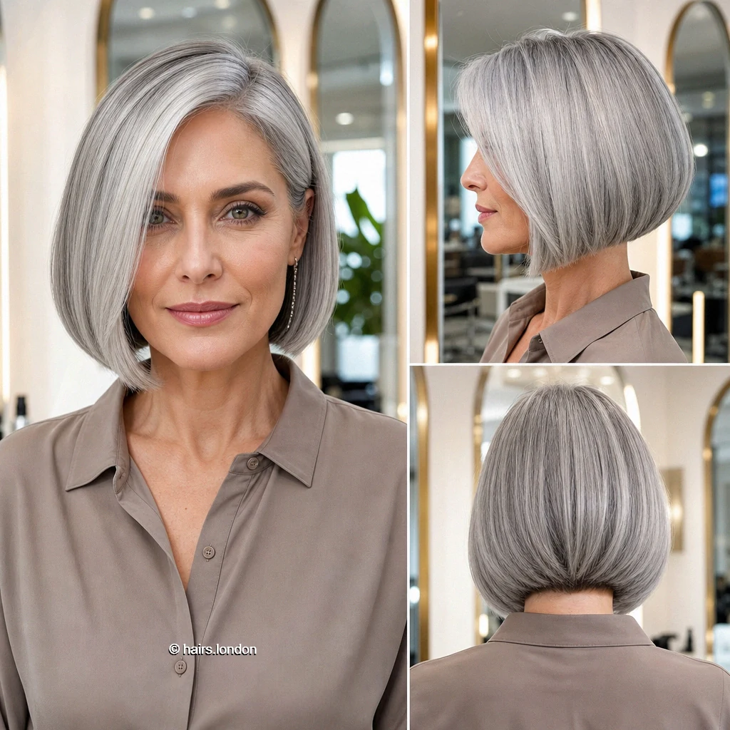 Silver Sidepart Bob