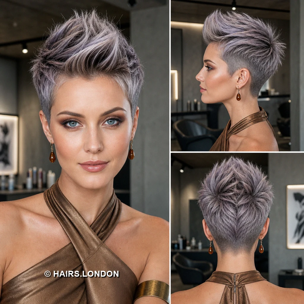 Silver Slanting Fringe
