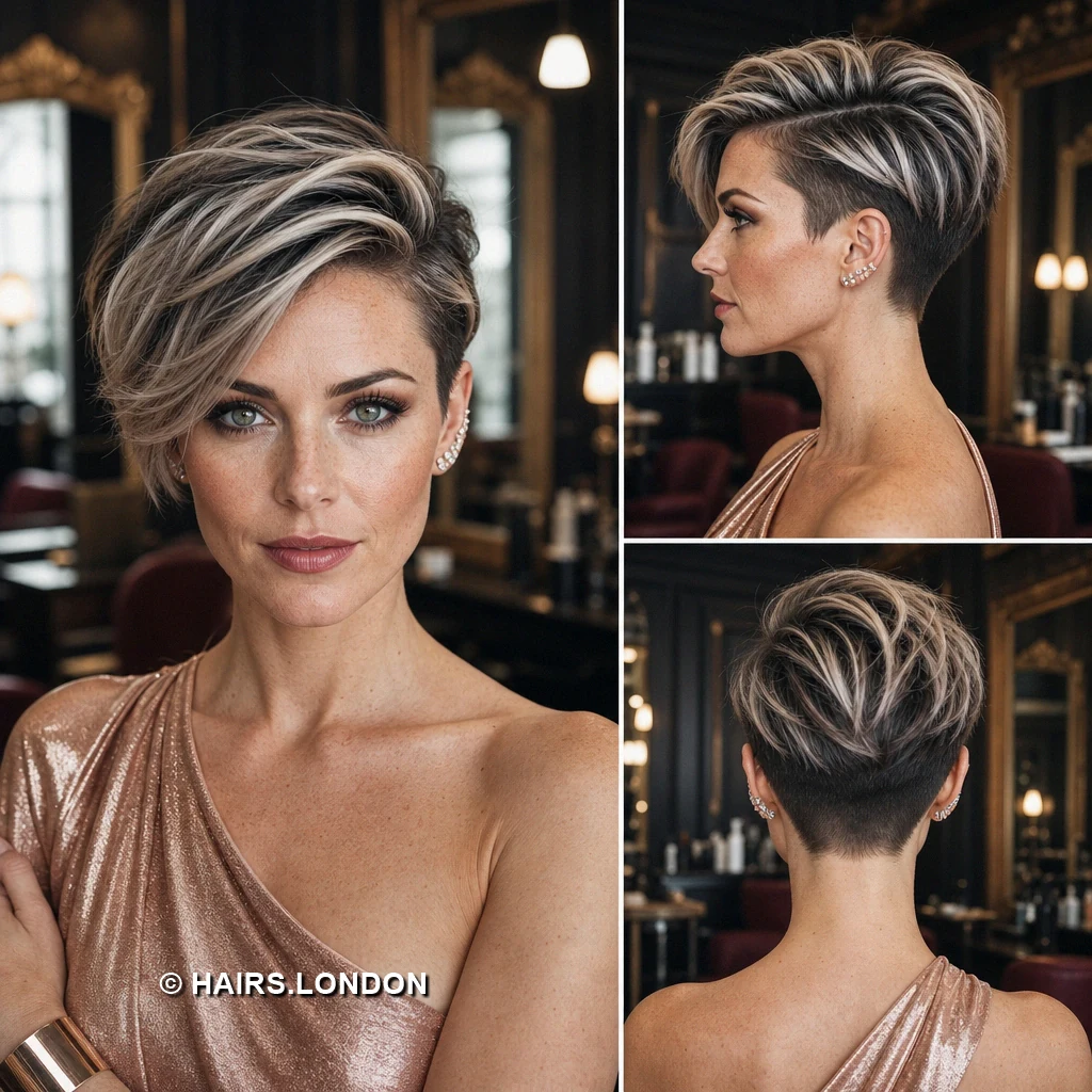 10 Textured Pixie Cuts with Highlights, from Silver to Soft Pastels Silver Swooping Pixie