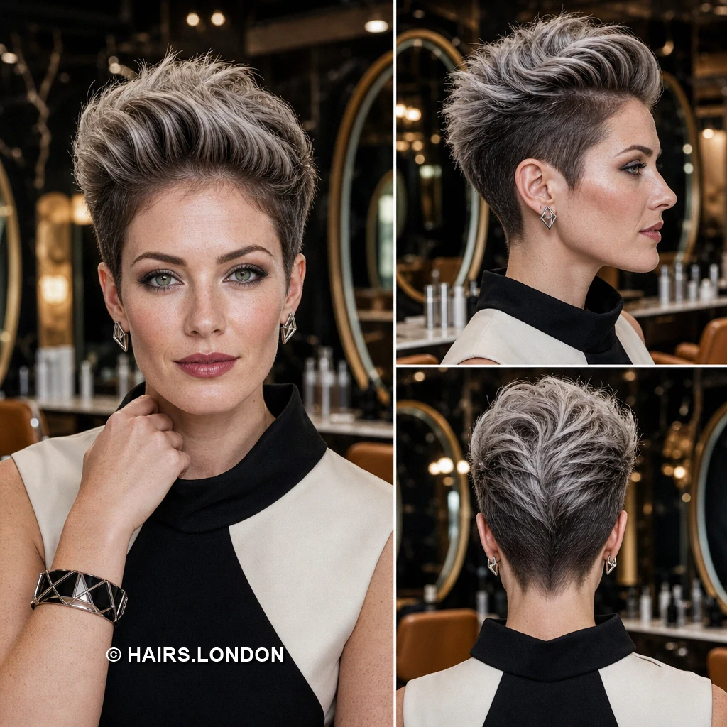 12 Short Pixie Haircuts with Color, Texture, and Shape Silver Tipped Crop