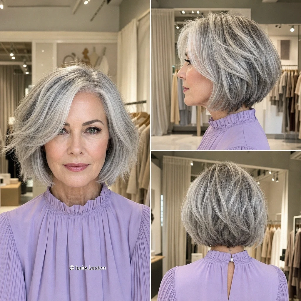 Silver Tousled Bob