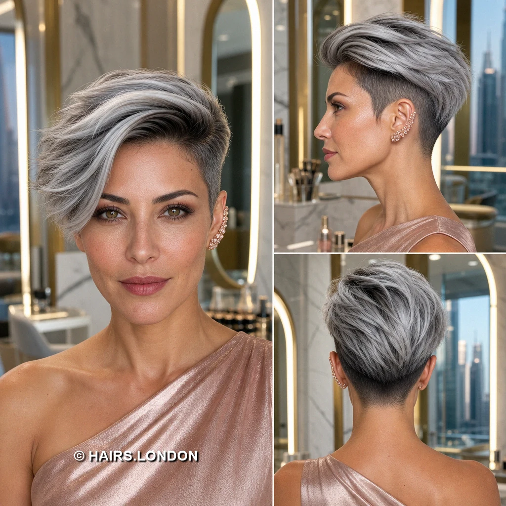 20 Silver Pixie Haircuts, From Defined Curls to Swept Quiffs Silver Tousled Crown