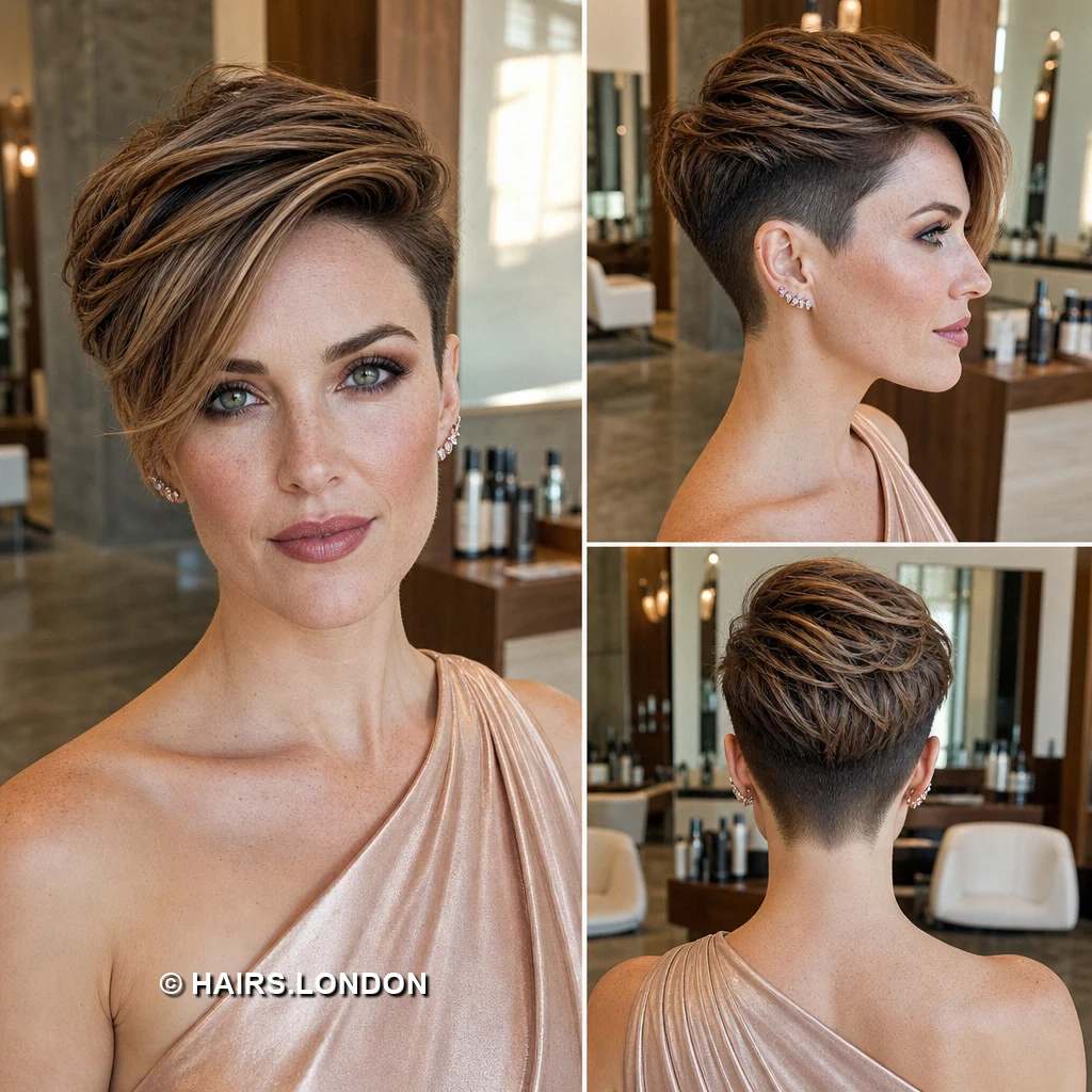 18 Textured Pixie Cuts with Swept Fringes, Lifted Crowns, and Tapered Napes Silver Towering Pixie