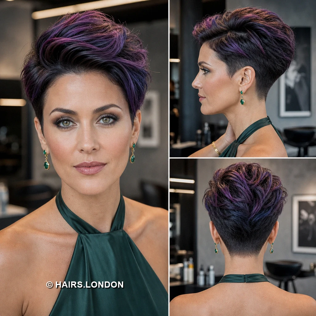 19 Lavender and Purple Pixie Haircuts With Shape, Texture, and Color Silverlilac Curved Pixie